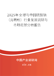 2025年全球與中國硫酸鈉（元明粉）行業(yè)發(fā)展調(diào)研與市場前景分析報告