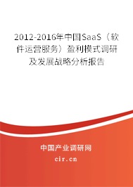 2012-2016年中國SaaS(軟件運營服務(wù))盈利模式調(diào)研及發(fā)展戰(zhàn)略分析報告 2012-2016年中國SaaS(軟件運營服務(wù))盈利模式調(diào)研及發(fā)展戰(zhàn)略分析報告