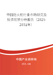 中國防火柜行業(yè)市場研究及投資前景分析報告(2025-2031年) 中國防火柜行業(yè)市場研究及投資前景分析報告(2025-2031年)
