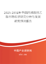 2025-2031年中國丙烯酸羥乙酯市場現(xiàn)狀研究分析與發(fā)展趨勢預測報告 2025-2031年中國丙烯酸羥乙酯市場現(xiàn)狀研究分析與發(fā)展趨勢預測報告