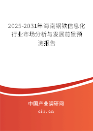 2025-2031年海南鋼鐵信息化行業(yè)市場分析與發(fā)展前景預(yù)測報告 2025-2031年海南鋼鐵信息化行業(yè)市場分析與發(fā)展前景預(yù)測報告