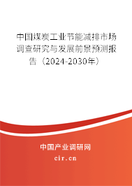 中國煤炭工業(yè)節(jié)能減排市場調(diào)查研究與發(fā)展前景預(yù)測報告（2024-2030年）