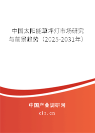 中國太陽能草坪燈市場研究與前景趨勢(2025-2031年) 中國太陽能草坪燈市場研究與前景趨勢(2025-2031年)