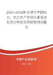 2025-2031年全球與中國(guó)電力、熱力生產(chǎn)和供應(yīng)業(yè)發(fā)展現(xiàn)狀分析及前景趨勢(shì)預(yù)測(cè)報(bào)告