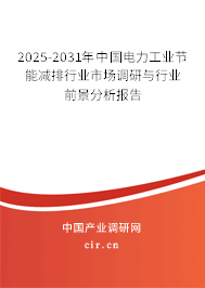 2025-2031年中國電力工業(yè)節(jié)能減排行業(yè)市場調(diào)研與行業(yè)前景分析報(bào)告