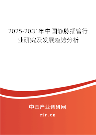 2025-2031年中國(guó)靜脈插管行業(yè)研究及發(fā)展趨勢(shì)分析 2025-2031年中國(guó)靜脈插管行業(yè)研究及發(fā)展趨勢(shì)分析