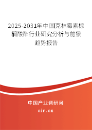 2025-2031年中國(guó)克林霉素棕櫚酸酯行業(yè)研究分析與前景趨勢(shì)報(bào)告 2025-2031年中國(guó)克林霉素棕櫚酸酯行業(yè)研究分析與前景趨勢(shì)報(bào)告