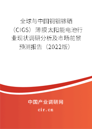 全球與中國銅銦鎵硒（CIGS）薄膜太陽能電池行業(yè)現(xiàn)狀調(diào)研分析及市場前景預(yù)測報告（2022版）