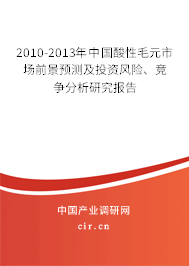 2010-2013年中國酸性毛元市場前景預(yù)測及投資風(fēng)險、競爭分析研究報告