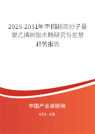 2025-2031年中國超高分子量聚乙烯樹脂市場研究與前景趨勢報(bào)告 2025-2031年中國超高分子量聚乙烯樹脂市場研究與前景趨勢報(bào)告