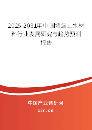 2025-2031年中國(guó)堵漏止水材料行業(yè)發(fā)展研究與趨勢(shì)預(yù)測(cè)報(bào)告 2025-2031年中國(guó)堵漏止水材料行業(yè)發(fā)展研究與趨勢(shì)預(yù)測(cè)報(bào)告