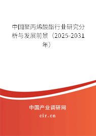 中國聚丙烯酸酯行業(yè)研究分析與發(fā)展前景（2025-2031年）