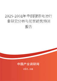 2025-2031年中國鋰原電池行業(yè)研究分析與前景趨勢預測報告 2025-2031年中國鋰原電池行業(yè)研究分析與前景趨勢預測報告