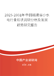 2025-2031年中國(guó)福建省小水電行業(yè)現(xiàn)狀調(diào)研分析及發(fā)展趨勢(shì)研究報(bào)告