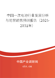 中國一次電池行業(yè)發(fā)展分析與前景趨勢預(yù)測報告(2025-2031年) 中國一次電池行業(yè)發(fā)展分析與前景趨勢預(yù)測報告(2025-2031年)