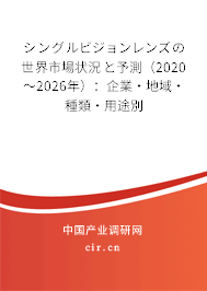 シングルビジョンレンズの世界市場狀況と予測(2020~2026年):企業(yè)·地域·種類·用途別 シングルビジョンレンズの世界市場狀況と予測(2020~2026年):企業(yè)·地域·種類·用途別