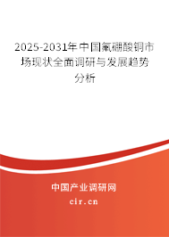 2025-2031年中國(guó)氟硼酸銅市場(chǎng)現(xiàn)狀全面調(diào)研與發(fā)展趨勢(shì)分析 2025-2031年中國(guó)氟硼酸銅市場(chǎng)現(xiàn)狀全面調(diào)研與發(fā)展趨勢(shì)分析