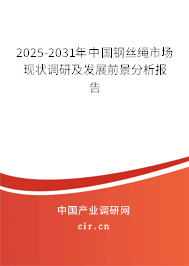 2025-2031年中國鋼絲繩市場現(xiàn)狀調(diào)研及發(fā)展前景分析報告 2025-2031年中國鋼絲繩市場現(xiàn)狀調(diào)研及發(fā)展前景分析報告