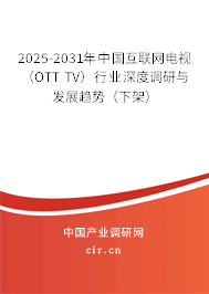 2025-2031年中國互聯(lián)網(wǎng)電視（OTT TV）行業(yè)深度調(diào)研與發(fā)展趨勢（下架）