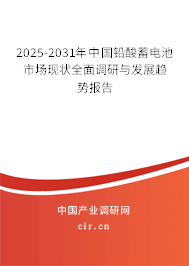 2025-2031年中國(guó)鉛酸蓄電池市場(chǎng)現(xiàn)狀全面調(diào)研與發(fā)展趨勢(shì)報(bào)告 2025-2031年中國(guó)鉛酸蓄電池市場(chǎng)現(xiàn)狀全面調(diào)研與發(fā)展趨勢(shì)報(bào)告
