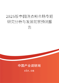 2025版中國(guó)洗衣粉市場(chǎng)專題研究分析與發(fā)展前景預(yù)測(cè)報(bào)告