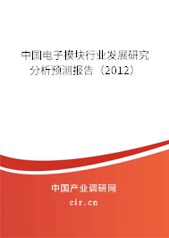 中國電子模塊行業(yè)發(fā)展研究分析預(yù)測報告(2012) 中國電子模塊行業(yè)發(fā)展研究分析預(yù)測報告(2012)
