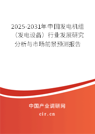 2025-2031年中國發(fā)電機(jī)組（發(fā)電設(shè)備）行業(yè)發(fā)展研究分析與市場前景預(yù)測報告