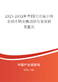 2025-2031年中國河北省小微金融市場全面調(diào)研與發(fā)展趨勢報(bào)告 2025-2031年中國河北省小微金融市場全面調(diào)研與發(fā)展趨勢報(bào)告