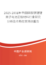 2025-2031年中國磷酸鐵鋰鋰離子電池正極材料行業(yè)研究分析及市場前景預(yù)測報告