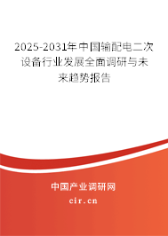 2025-2031年中國輸配電二次設(shè)備行業(yè)發(fā)展全面調(diào)研與未來趨勢報(bào)告
