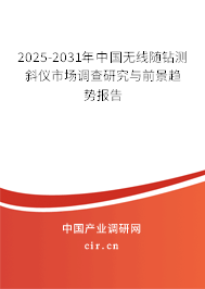 2025-2031年中國無線隨鉆測斜儀市場調(diào)查研究與前景趨勢報告 2025-2031年中國無線隨鉆測斜儀市場調(diào)查研究與前景趨勢報告