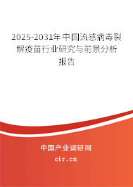 2025-2031年中國流感病毒裂解疫苗行業(yè)研究與前景分析報告