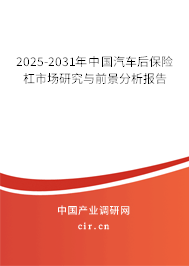 2025-2031年中國汽車后保險杠市場研究與前景分析報告
