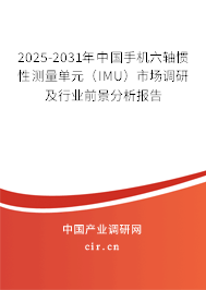 2025-2031年中國手機六軸慣性測量單元(IMU)市場調研及行業(yè)前景分析報告 2025-2031年中國手機六軸慣性測量單元(IMU)市場調研及行業(yè)前景分析報告