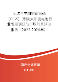 全球與中國銅銦鎵硒(CIGS)薄膜太陽能電池行業(yè)發(fā)展調(diào)研與市場前景預(yù)測報告(2022-2028年) 全球與中國銅銦鎵硒(CIGS)薄膜太陽能電池行業(yè)發(fā)展調(diào)研與市場前景預(yù)測報告(2022-2028年)
