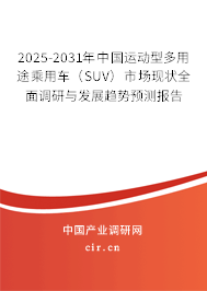 2025-2031年中國運動型多用途乘用車（SUV）市場現(xiàn)狀全面調(diào)研與發(fā)展趨勢預(yù)測報告