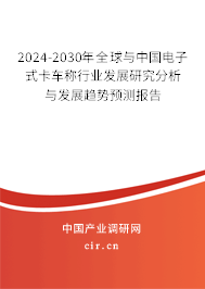 2024-2030年全球與中國電子式卡車稱行業(yè)發(fā)展研究分析與發(fā)展趨勢預(yù)測報告 2024-2030年全球與中國電子式卡車稱行業(yè)發(fā)展研究分析與發(fā)展趨勢預(yù)測報告