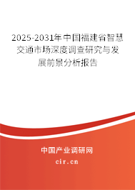 2025-2031年中國福建省智慧交通市場深度調(diào)查研究與發(fā)展前景分析報告