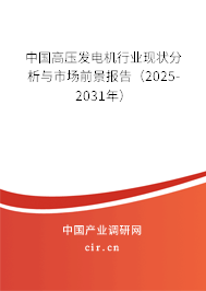 中國高壓發(fā)電機行業(yè)現狀分析與市場前景報告(2025-2031年) 中國高壓發(fā)電機行業(yè)現狀分析與市場前景報告(2025-2031年)