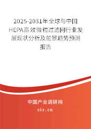 2025-2031年全球與中國(guó)HEPA高效微粒過(guò)濾網(wǎng)行業(yè)發(fā)展現(xiàn)狀分析及前景趨勢(shì)預(yù)測(cè)報(bào)告
