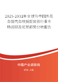 2025-2031年全球與中國外周血管內(nèi)血栓捕捉裝置行業(yè)市場調(diào)研及前景趨勢分析報告 2025-2031年全球與中國外周血管內(nèi)血栓捕捉裝置行業(yè)市場調(diào)研及前景趨勢分析報告