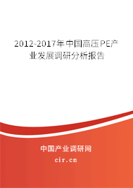2012-2017年中國高壓PE產(chǎn)業(yè)發(fā)展調(diào)研分析報(bào)告