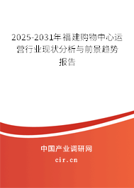 2025-2031年福建購物中心運營行業(yè)現(xiàn)狀分析與前景趨勢報告