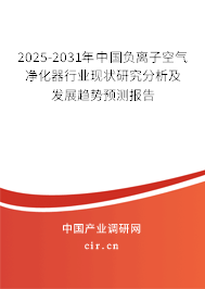 2025-2031年中國(guó)負(fù)離子空氣凈化器行業(yè)現(xiàn)狀研究分析及發(fā)展趨勢(shì)預(yù)測(cè)報(bào)告