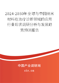 2024-2030年全球與中國(guó)納米材料在治療診斷領(lǐng)域的應(yīng)用行業(yè)現(xiàn)狀調(diào)研分析與發(fā)展趨勢(shì)預(yù)測(cè)報(bào)告 2024-2030年全球與中國(guó)納米材料在治療診斷領(lǐng)域的應(yīng)用行業(yè)現(xiàn)狀調(diào)研分析與發(fā)展趨勢(shì)預(yù)測(cè)報(bào)告