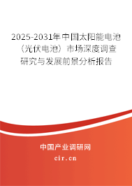 2025-2031年中國太陽能電池(光伏電池)市場深度調查研究與發(fā)展前景分析報告 2025-2031年中國太陽能電池(光伏電池)市場深度調查研究與發(fā)展前景分析報告