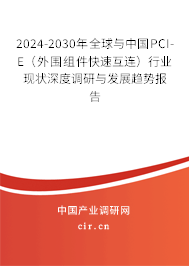 2024-2030年全球與中國PCI-E（外圍組件快速互連）行業(yè)現(xiàn)狀深度調(diào)研與發(fā)展趨勢報(bào)告
