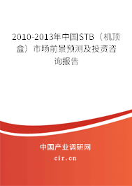 2010-2013年中國STB（機頂盒）市場前景預測及投資咨詢報告