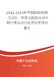 2011-2015年中國(guó)銅銦鎵硒(CIGS)薄膜太陽(yáng)能電池市場(chǎng)行情監(jiān)測(cè)與投資前景預(yù)測(cè)報(bào)告 2011-2015年中國(guó)銅銦鎵硒(CIGS)薄膜太陽(yáng)能電池市場(chǎng)行情監(jiān)測(cè)與投資前景預(yù)測(cè)報(bào)告
