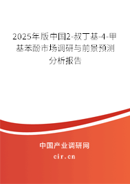 2025年版中國(guó)2-叔丁基-4-甲基苯酚市場(chǎng)調(diào)研與前景預(yù)測(cè)分析報(bào)告 2025年版中國(guó)2-叔丁基-4-甲基苯酚市場(chǎng)調(diào)研與前景預(yù)測(cè)分析報(bào)告
